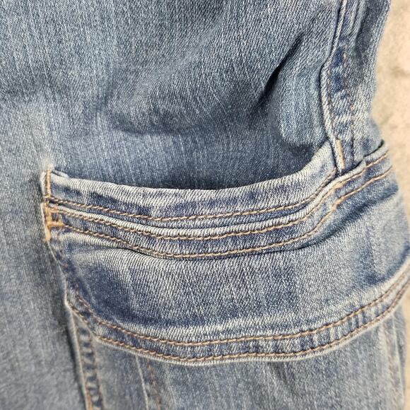 Wrangler Authentics Shorts Mens 38 Blue Denim Cargo Stretch Utility Pockets - Picture 6 of 15